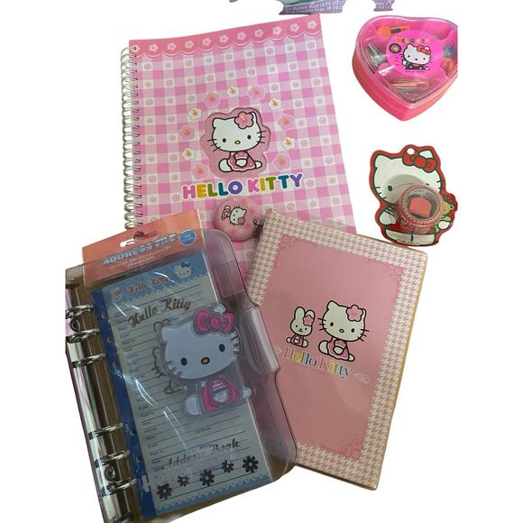 Hello Kitty Vintage 90’s Lot Clock Bath Set Notebook Stickers Wallet+ More - Picture 7 of 14